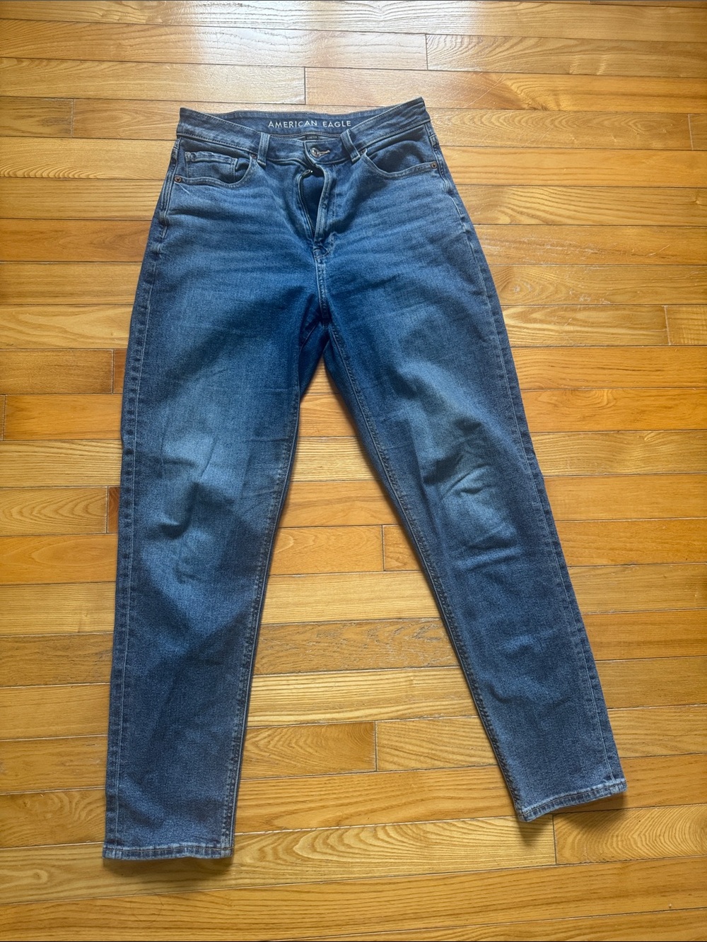 American Eagle Outfitters Dark Blue High-Rise Slim Taper Jeans